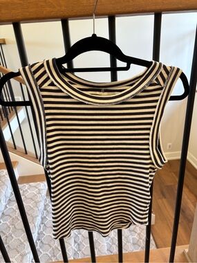 Free People We The Free Kate Tank Top in Navy and White Stripes